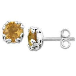 Citrine Glow Stud Earrings