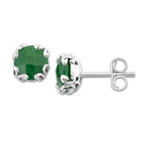 Emerald Glow Stud Earrings