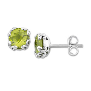 Peridot Glow Stud Earrings