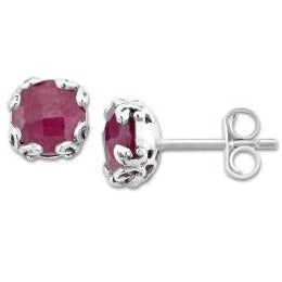 Ruby Glow Stud Earrings