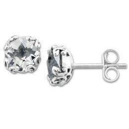 White Topaz Glow Stud Earrings