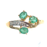 Emerald 3 Stone Ring