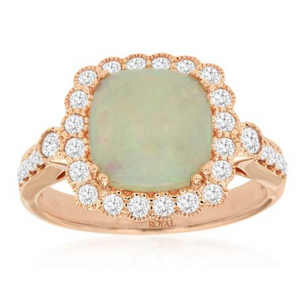 Opal and Diamond Ring