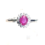 Ruby and Diamond Halo Ring