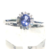 Oval Tanzanite Halo Ring