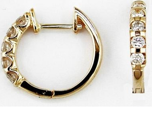 Diamond Channel Hoop Earrings