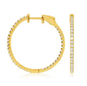 Diamond Inside Out Hoops