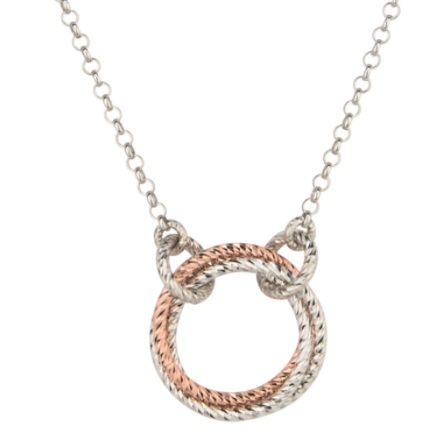 Sterling Silver and Rose Gold Plated Love Knot Necklace