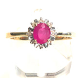 Ruby and Diamond Halo Ring