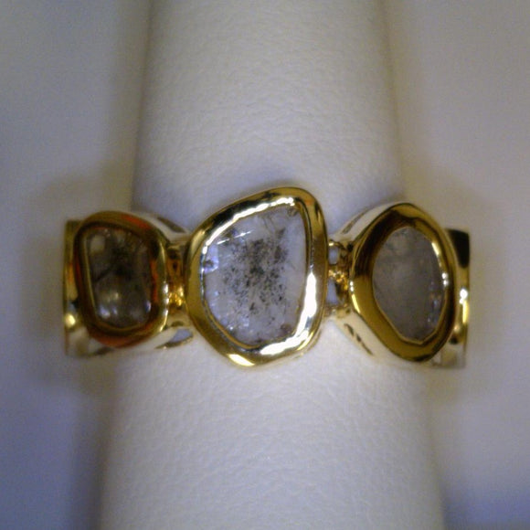 Salt and Pepper Sliced Diamond Ring
