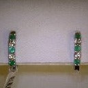 Emerald and Diamond Huggie Hoop Earrings
