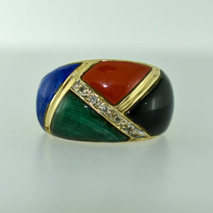 Inlay and Diamond Ring