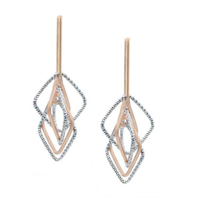 Layered Square 3-D Earrings