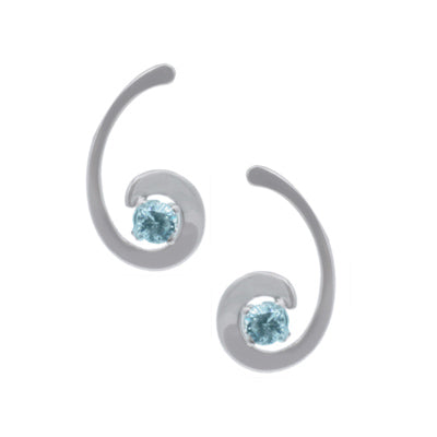 Blue Topaz Spiral Earrings