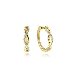 Diamond Huggies Hoop Earrings