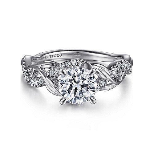 Diamond Floral Twist Engagement Ring