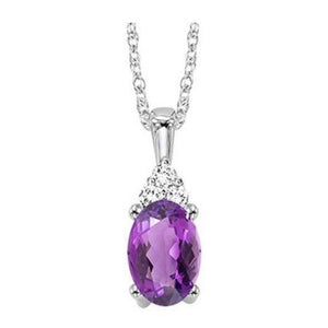 Amethyst & Diamond Pendant