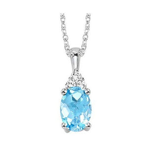 Blue Topaz and Diamond Pendant