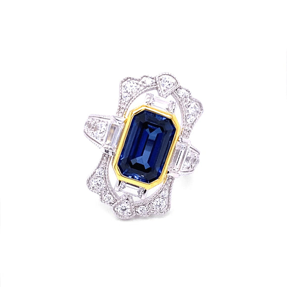 Blue Crystaline Fashion Ring