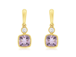 Amethyst and Diamond Earrings