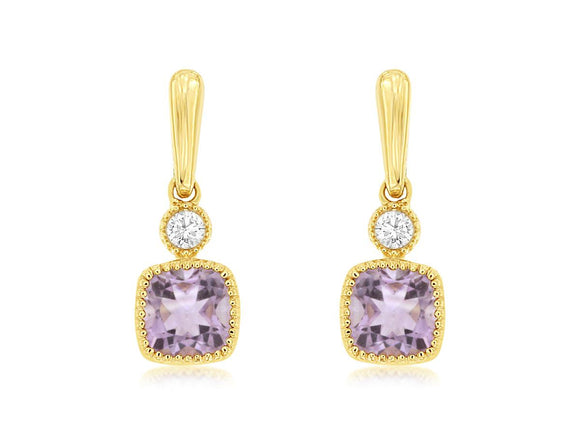 Amethyst and Diamond Earrings