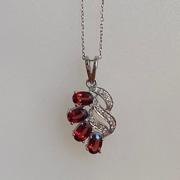 Red Spinel and Diamond Pendant