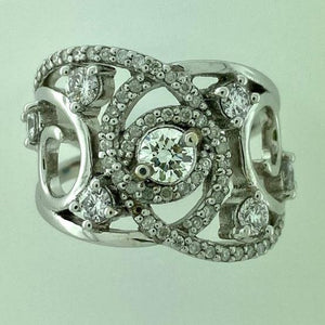 Diamond Open Swirl Ring