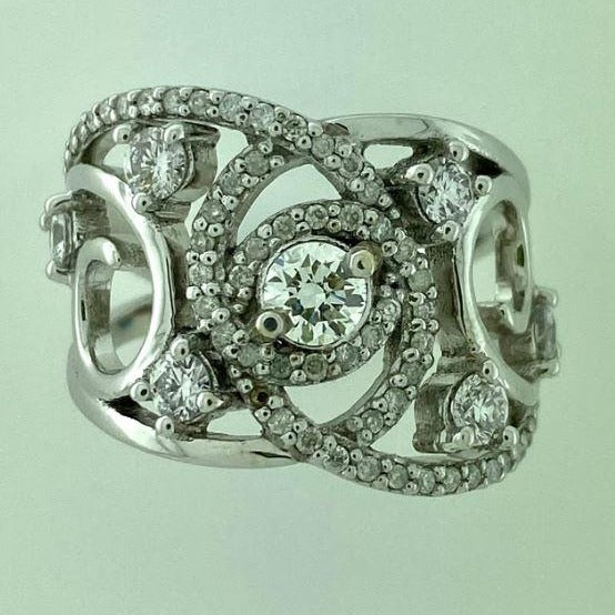 Diamond Open Swirl Ring