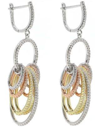 Olivia White Crystalline Multi Hoop Earrings