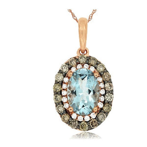 Aquamarine and Diamond Pendant