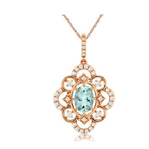 Aquamarine and Diamond Pendant