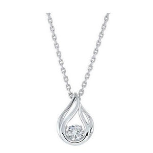 Sterling Silver Cubic Zirconia Drop Pendant