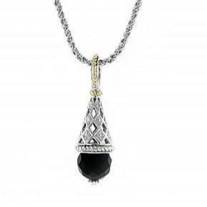 Black Onyx and Diamond Pendant
