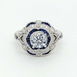 Sapphire and Diamond Engagement Ring