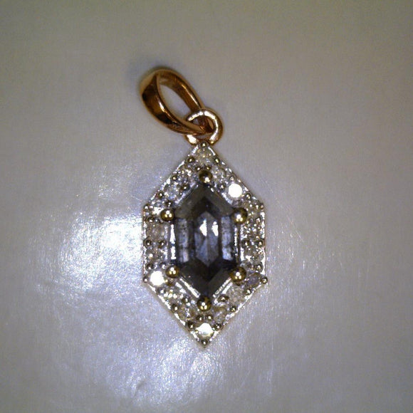 Marquee Shaped Salt and Pepper Diamond Pendant