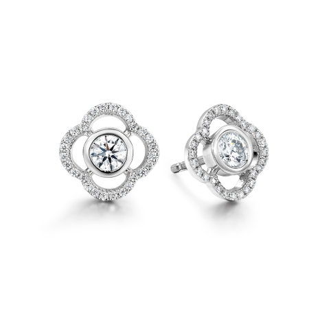 Signature Petal Bezel Diamond Earrings