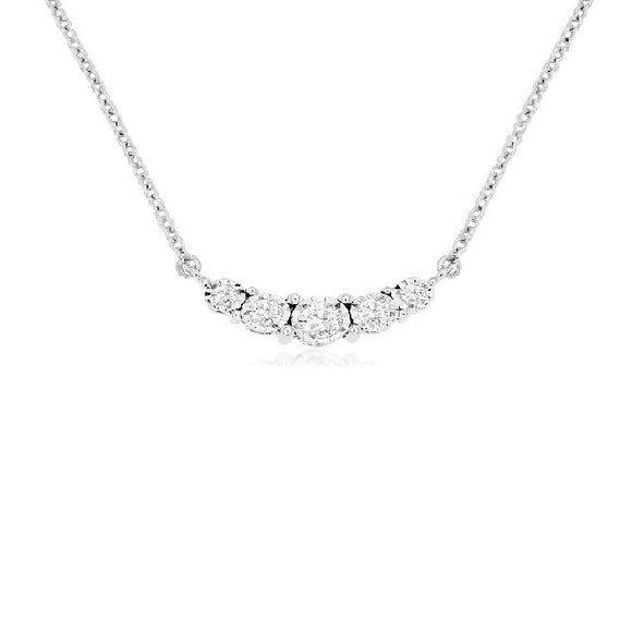 Diamond Curve Bar Necklace