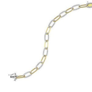 Diamond Oval Link Bracelet