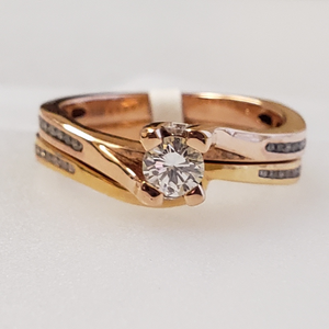 14K Rose Gold Diamond Wedding Set