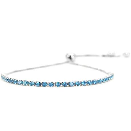 Blue Crystalline Bolo Bracelet