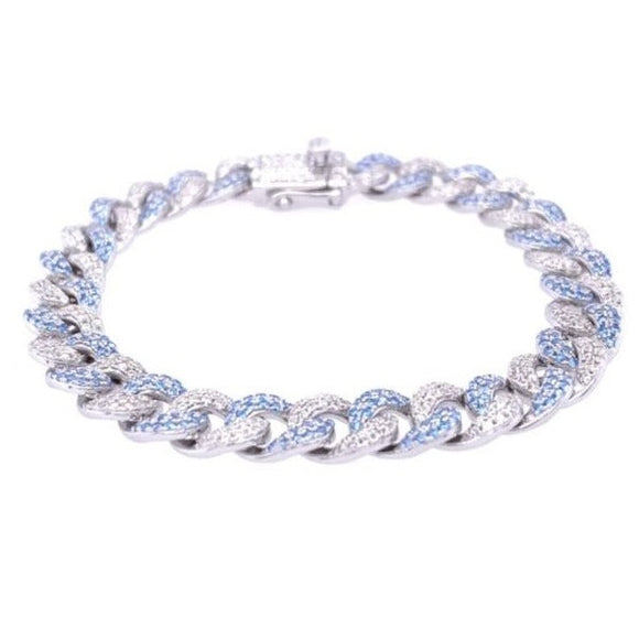 Blue and White Crystalline Bracelet