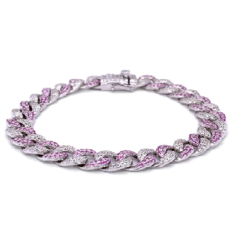 Pink and White Crystalline Bracelet