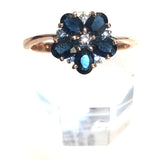 Sapphire Cluster Flower Ring