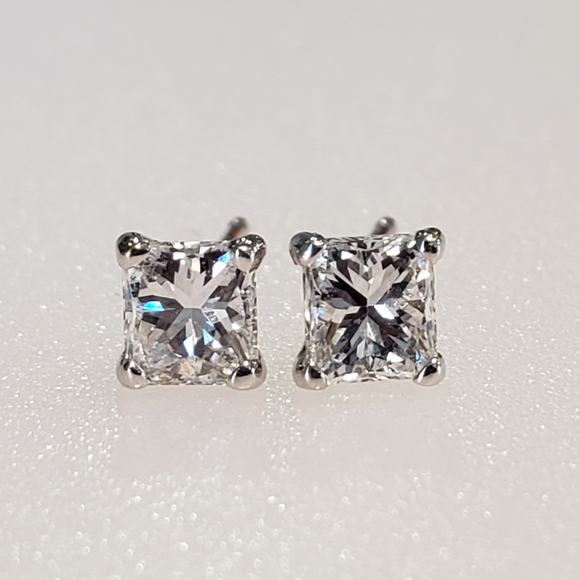 .70ctw. Princess Cut Diamond Earrings