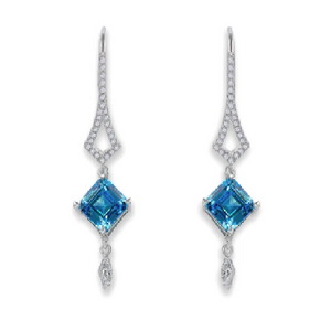 Blue Crystalline Earrings