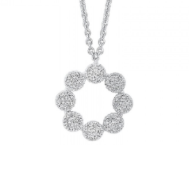 Diamond Cluster Circle Pendant