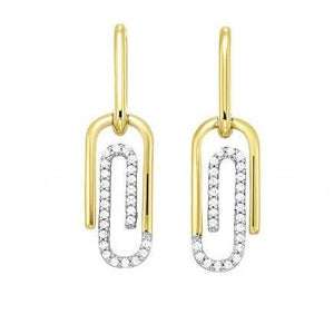 Diamond Paper Clip Earrings