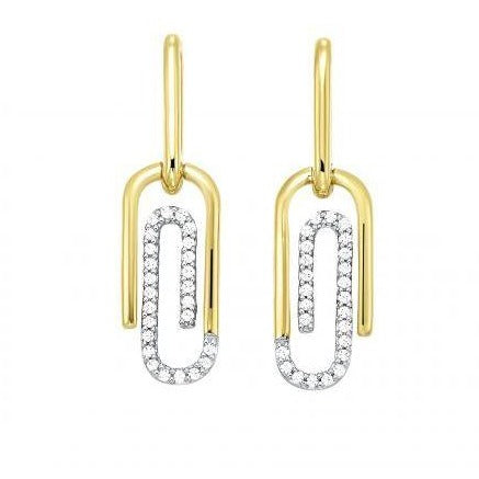 Diamond Paper Clip Earrings