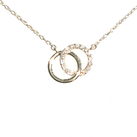 Double Circle Diamond Necklace