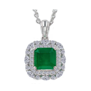 Green and White Halo Crystalline Pendant
